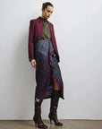 Front Ruffle Skirt Slate Patchwork Skirts - Midi Smythe 