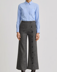 Button Front Culotte Pebble Grey Pants - Trousers Smythe 