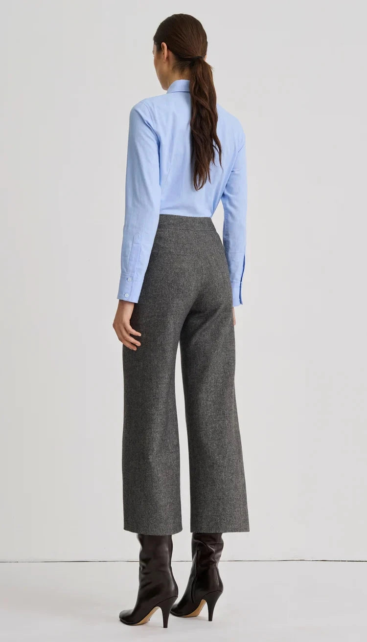 Button Front Culotte Pebble Grey Pants - Trousers Smythe 