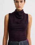 Cowl Neck Knit Shell Currant Tops - Blouses Smythe 