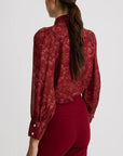 Peter Pan Collar Blouse Garnet Floral Tops - Blouses Smythe 