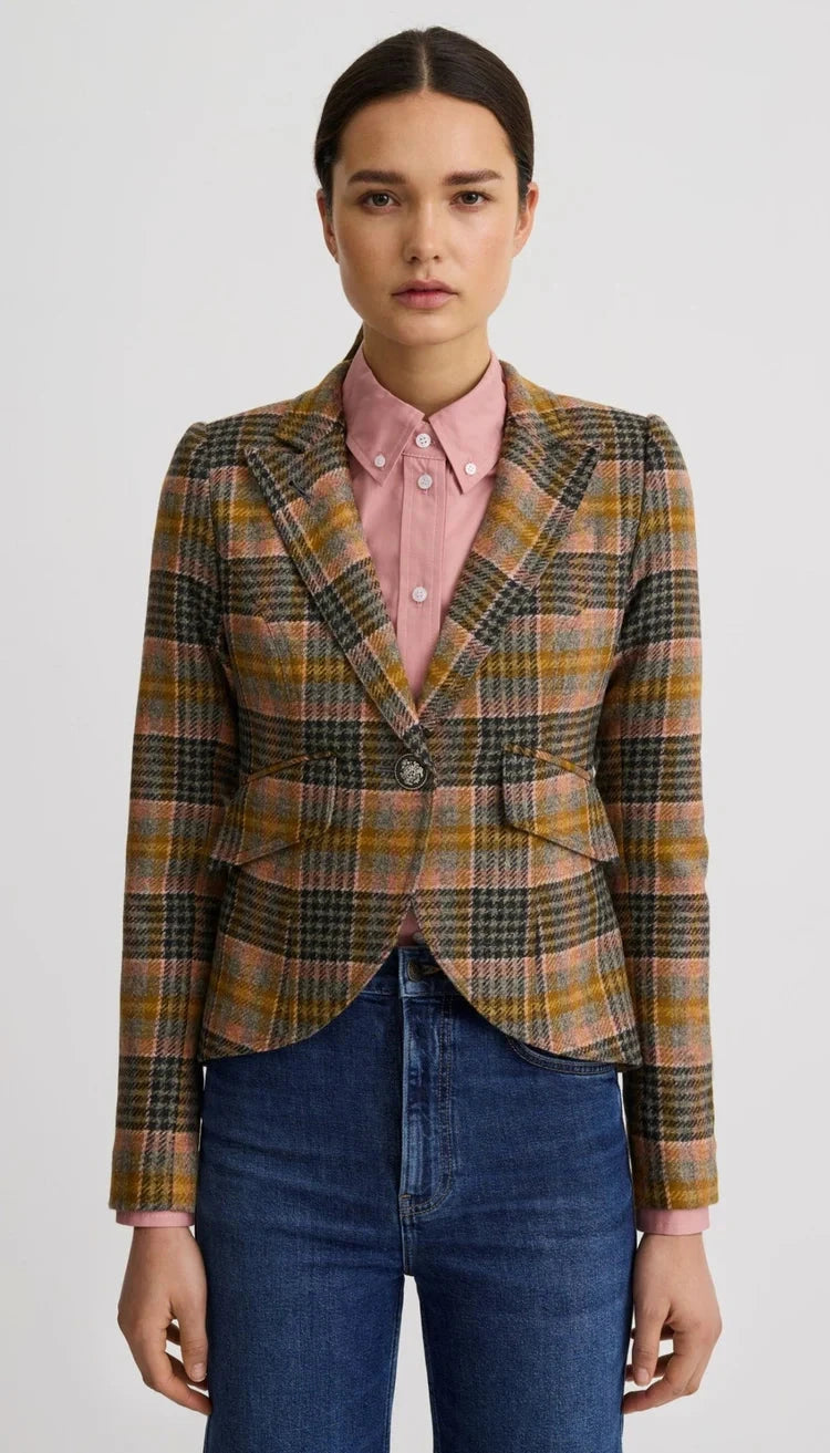 One Button Blazer Rose Multi Jackets - Blazers Smythe 