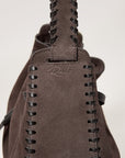 Firenze Bucket Bag Dark Brown Suede Hobo & Shoulder Rails 