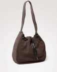 Firenze Bucket Bag Dark Brown Suede Hobo & Shoulder Rails 