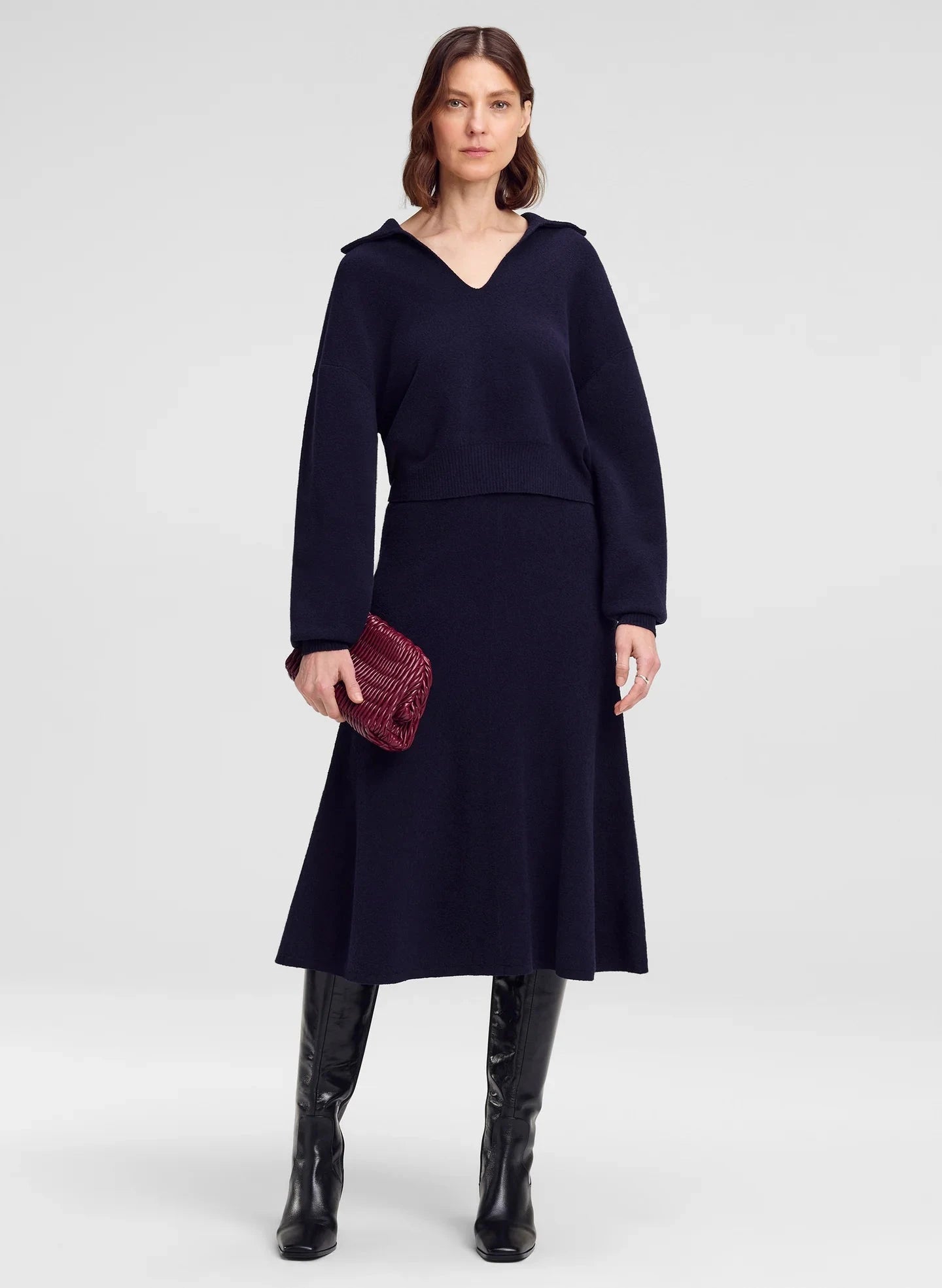 Flo Boucle Midi Skirt Navy Skirts - Midi A.L.C 