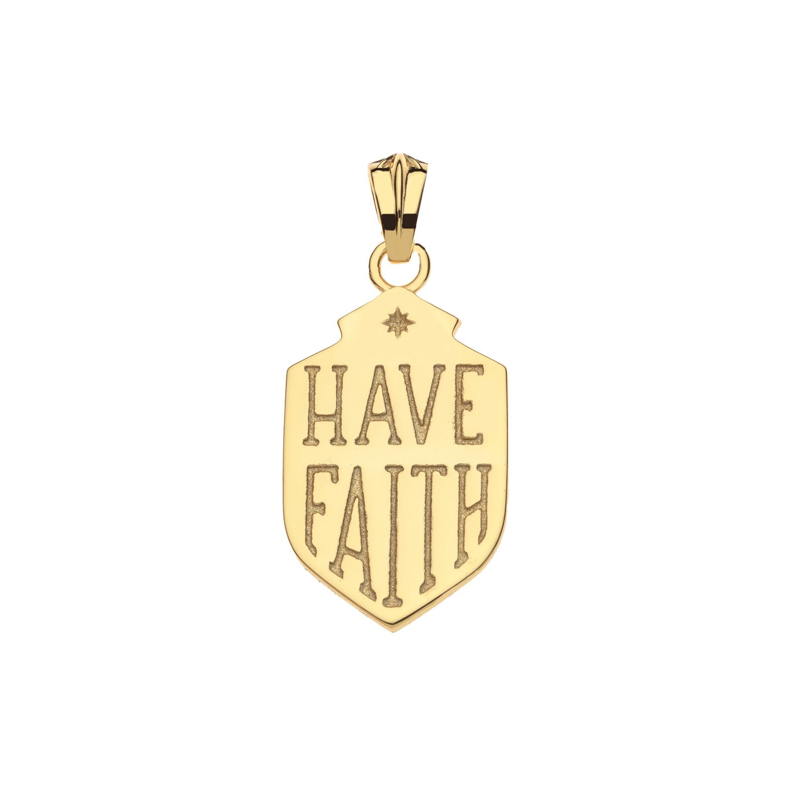 Faith Shield Pendant 16-18" Classic Rolo Necklaces Jane Win 