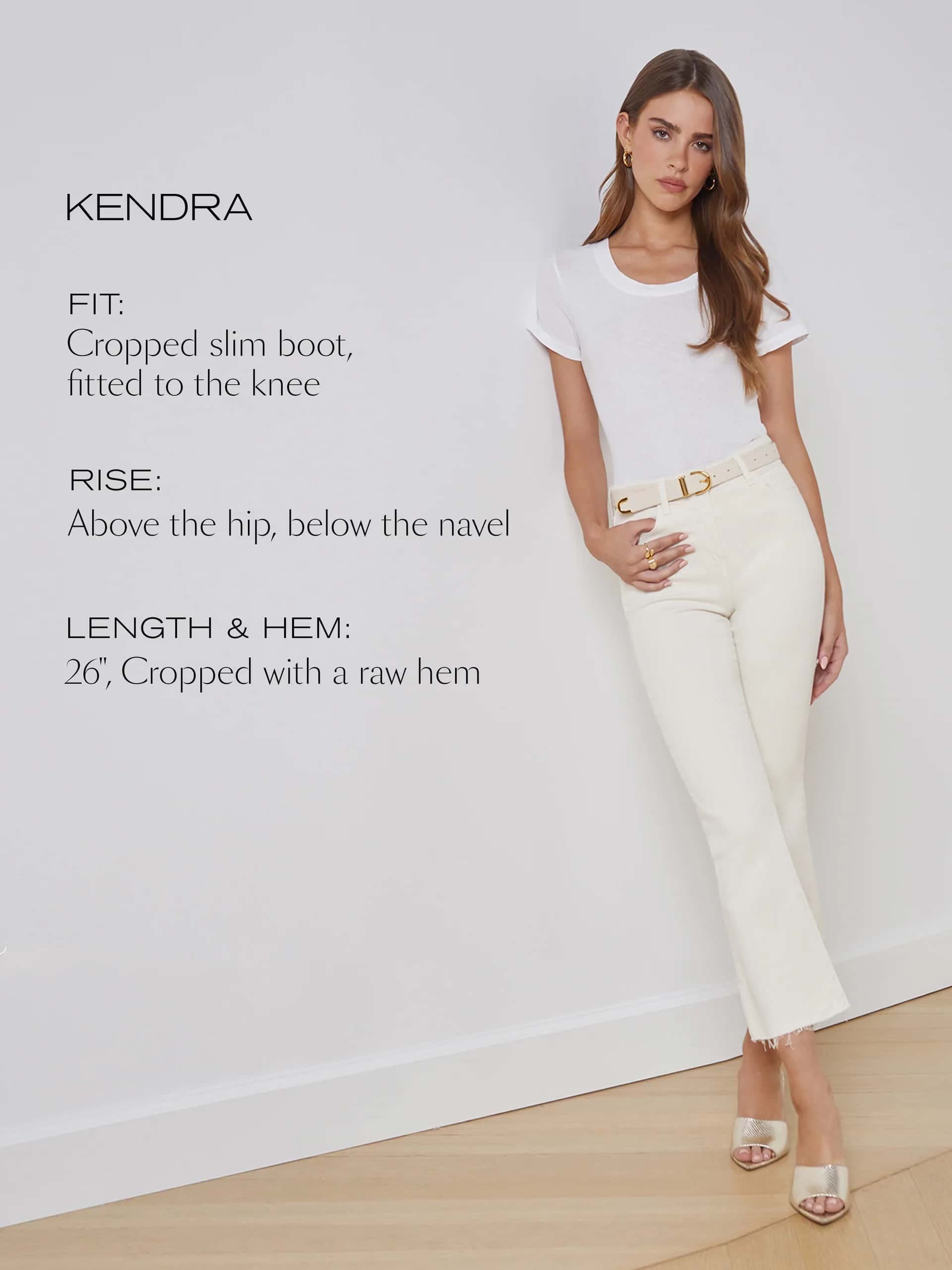 Kendra Crop Flare Vintage White Denim - Cropped & Ankle L'Agence 