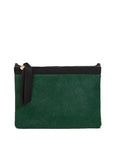 Flat Clutch with Tabs Hair-On Bottle Green Clutch Clare V. 