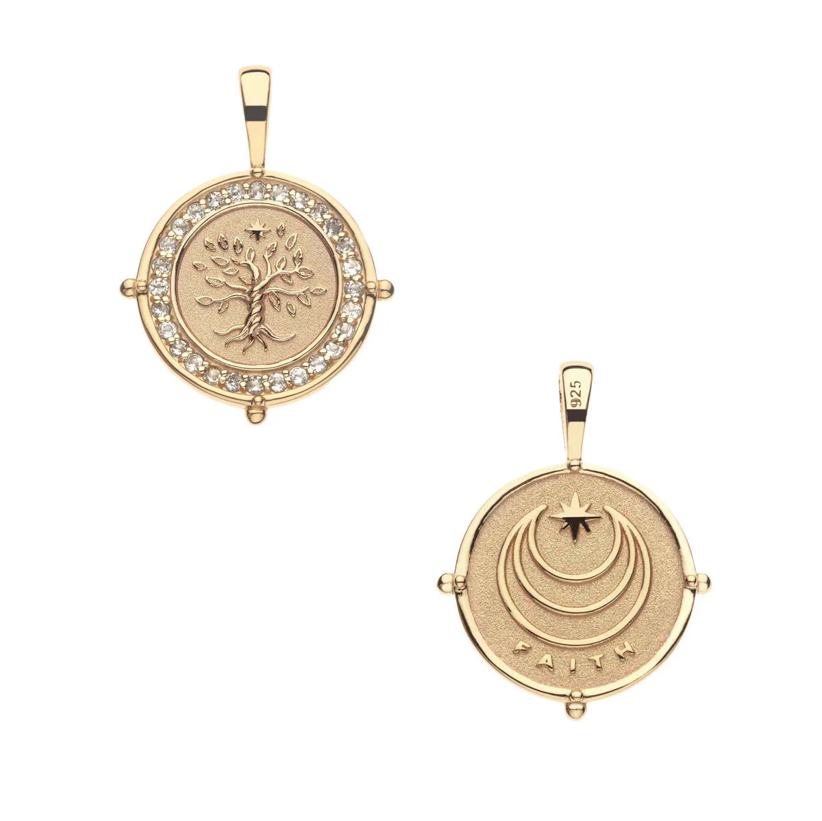 Faith Petite Embellished Coin 16-18" Classic Rolo Necklaces Jane Win 