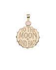 Forever Moon And Back Mother Of Pearl Face Pendant 16-18" Classic Rolo Necklaces Jane Win 