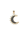 Forever Nightfall Onyx Crescent Moon Pendant 16-18" Classic Rolo Necklaces Jane Win 