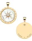 Forever Sundial Carved Mother of Pearl Pendant 16-18" Classic Rolo Necklaces Jane Win 