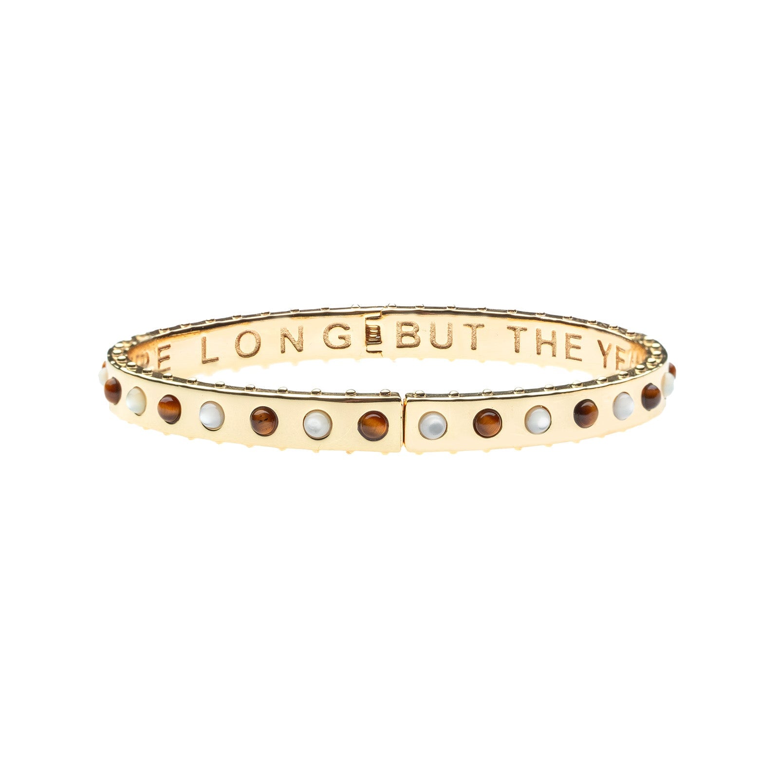 Forever Time Flies Bangle Mother of Pearl and Tiger's Eye Bracelets Jane Win 