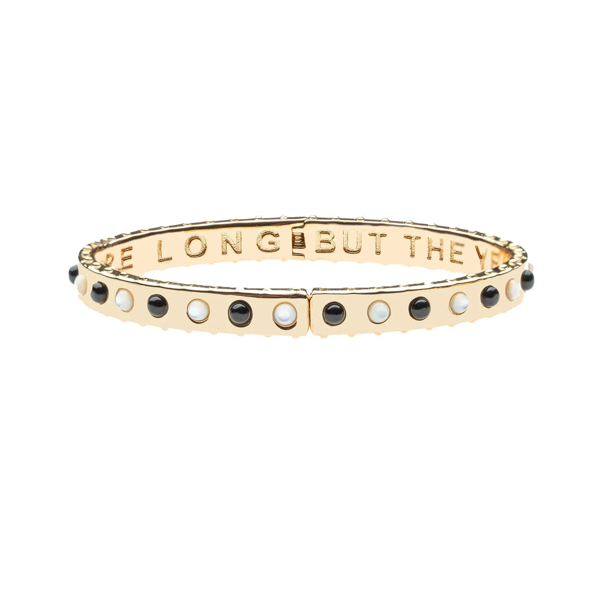 Forever Time Flies Bangle Onyx and Mother of Pearl Bracelets Jane Win 