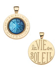 Forever Under the Sun Stone Pendant Blue 16-18" Classic Rolo Necklaces Jane Win 