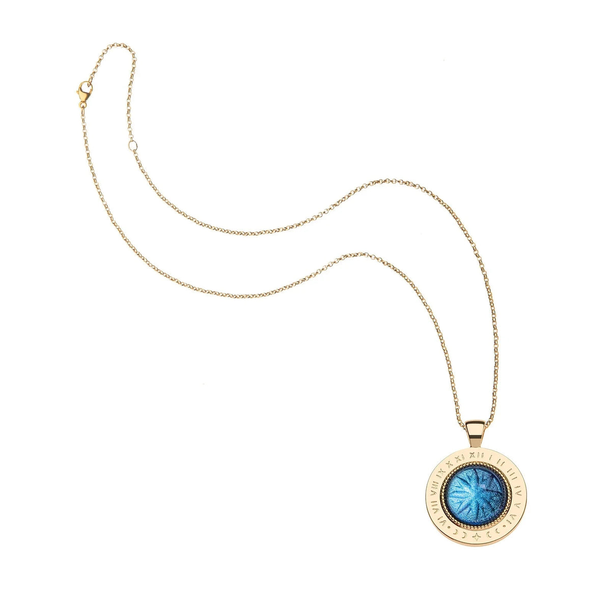 Forever Under the Sun Stone Pendant Blue 16-18" Classic Rolo Necklaces Jane Win 