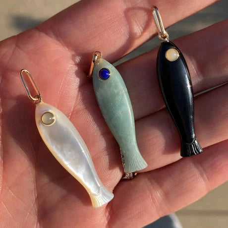 Fortuna Mother of Pearl Fish Charm Jewelry Thatch 
