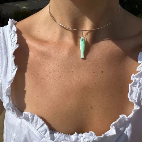 Fortuna Chrysoprase Fish Charm Necklaces Thatch 