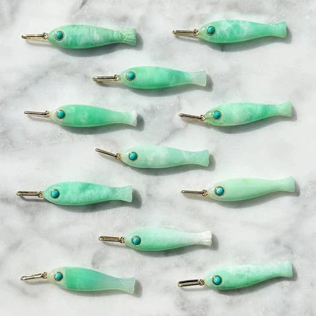 Fortuna Chrysoprase Fish Charm Necklaces Thatch 