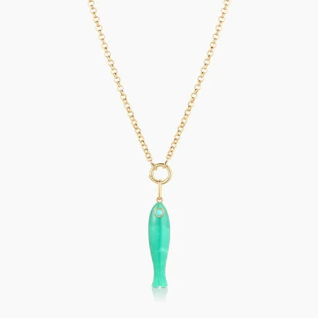 Fortuna Chrysoprase Fish Charm Necklaces Thatch 