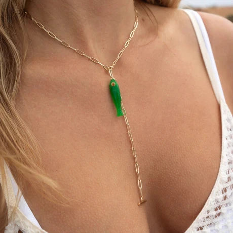 Fortuna Green Jade Fish Charm Necklaces Thatch 