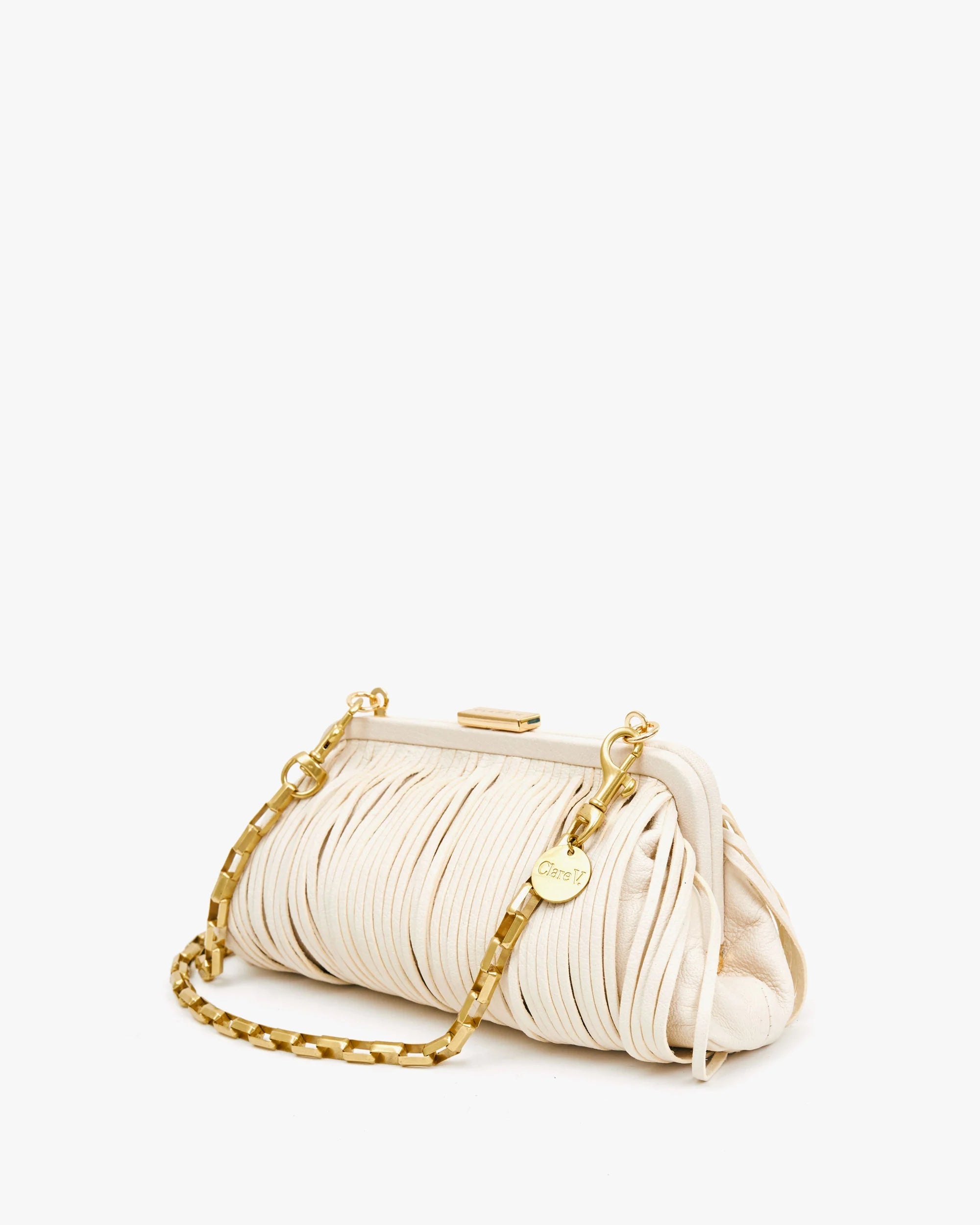 Fran Fran Cream Handbags - Clutch Clare V. 