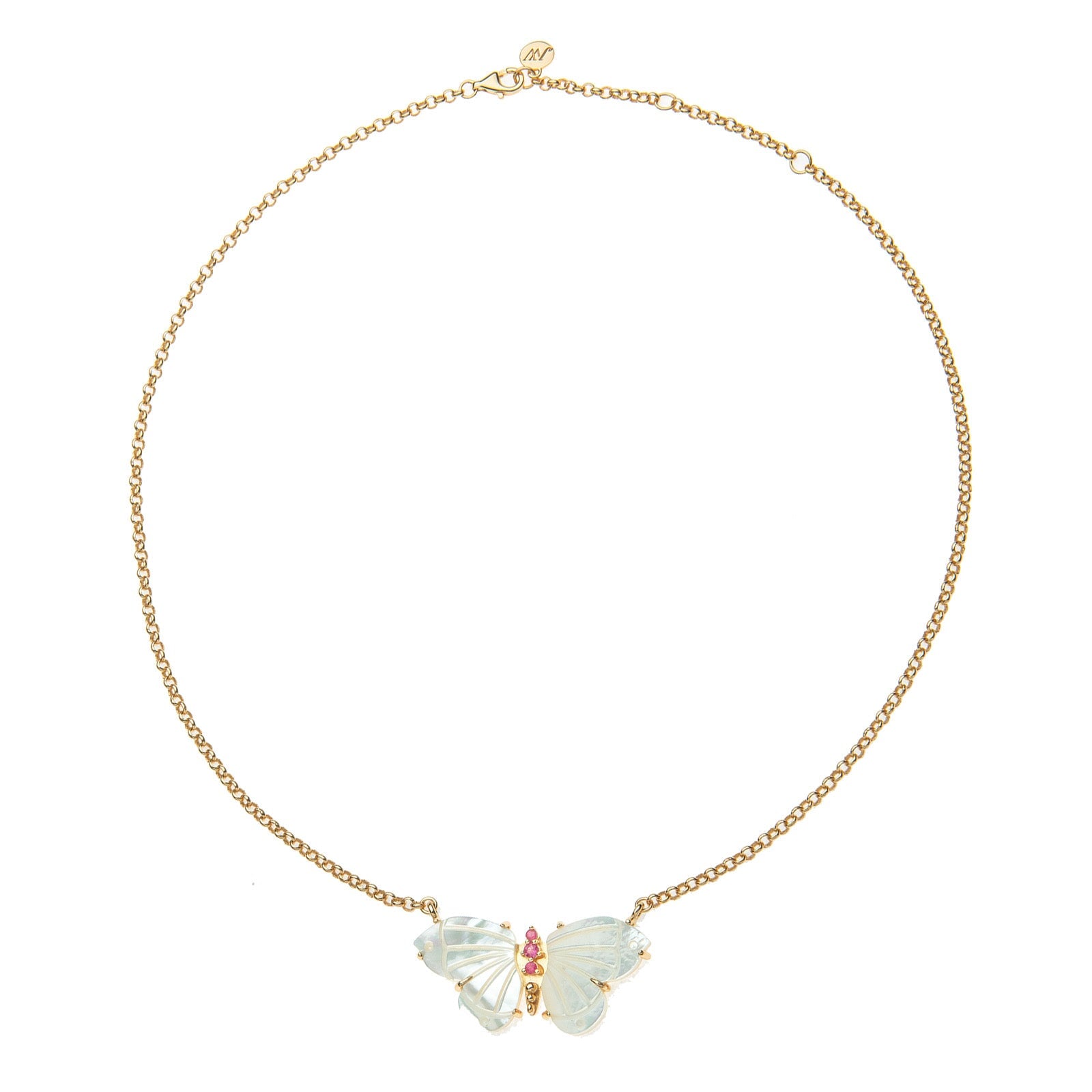 Freedom Stone Butterfly Necklace Mother Of Pearl Necklaces Jane Win 