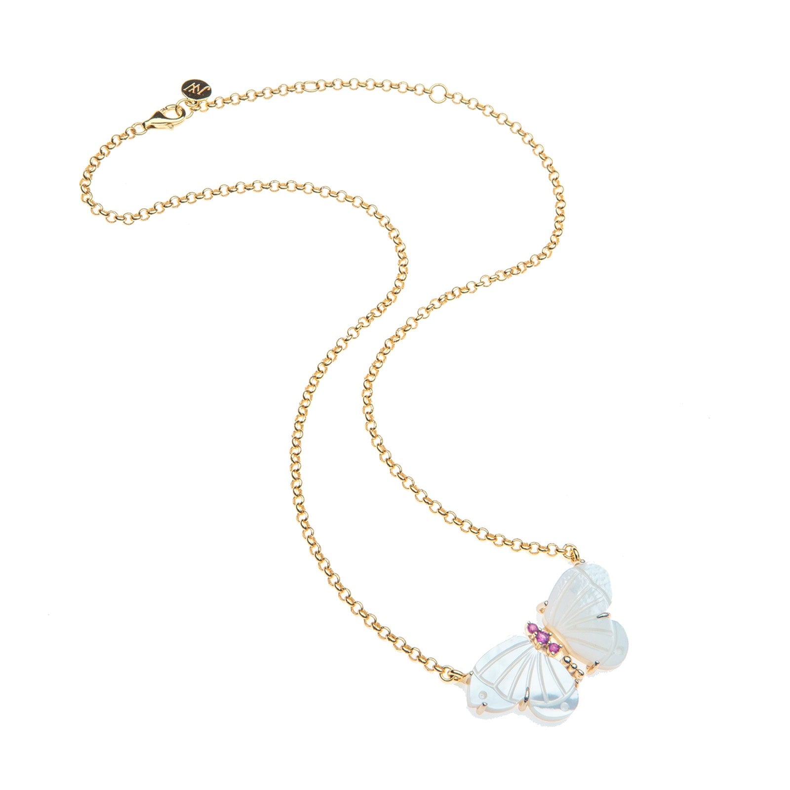 Freedom Stone Butterfly Necklace Mother Of Pearl Necklaces Jane Win 