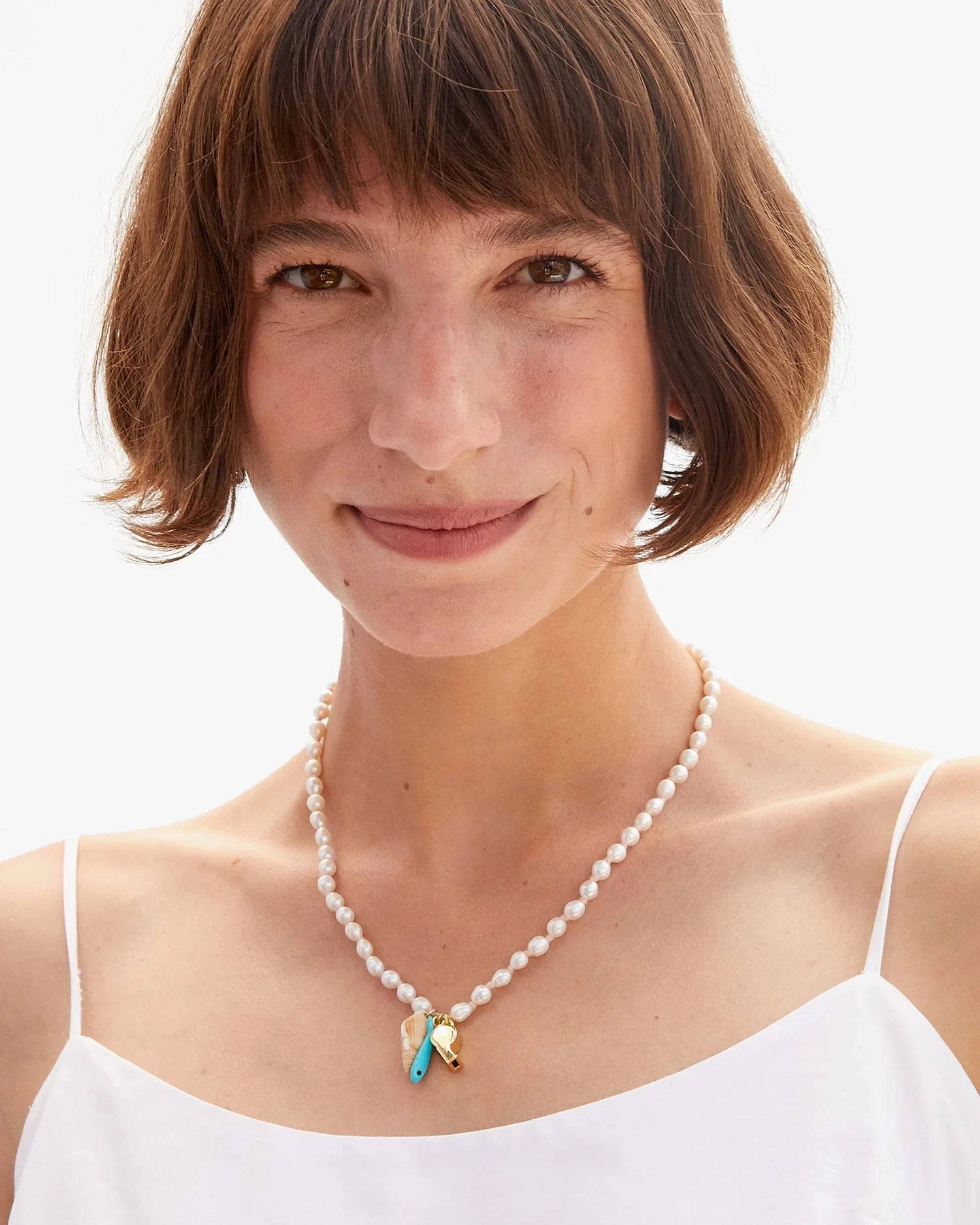 Freshwater Pearl Charm Necklace Necklaces Clare V. 