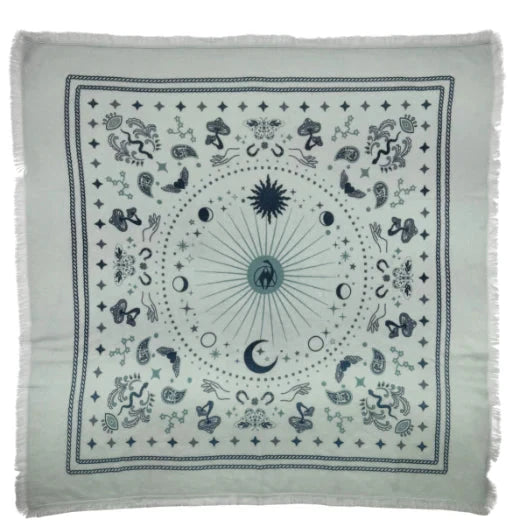 Cosmic Rodeo Bandana Wrap Mint Forest Slate Scarves Freya 