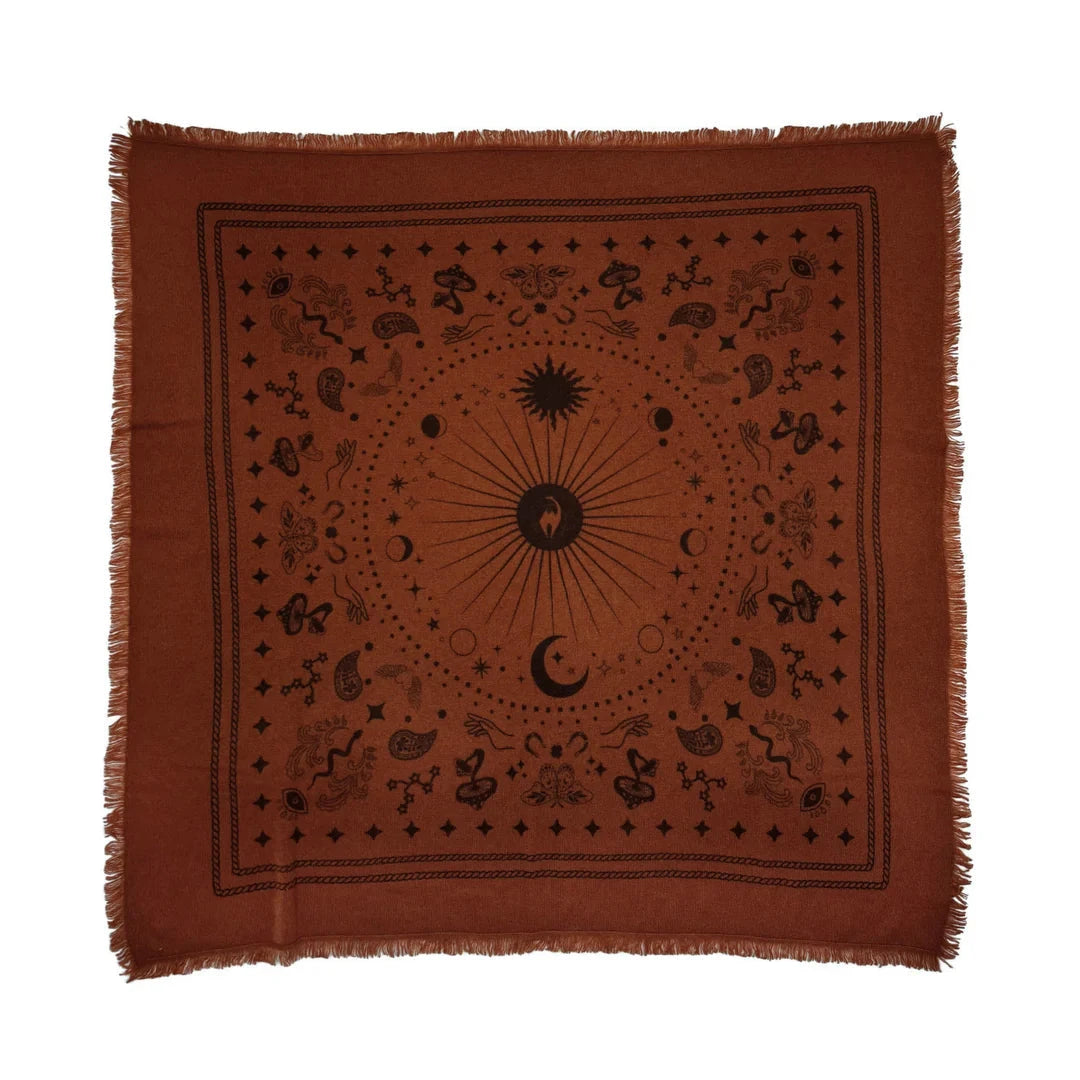 Cosmic Rodeo Bandana Wrap Rust Navy Scarves Freya 