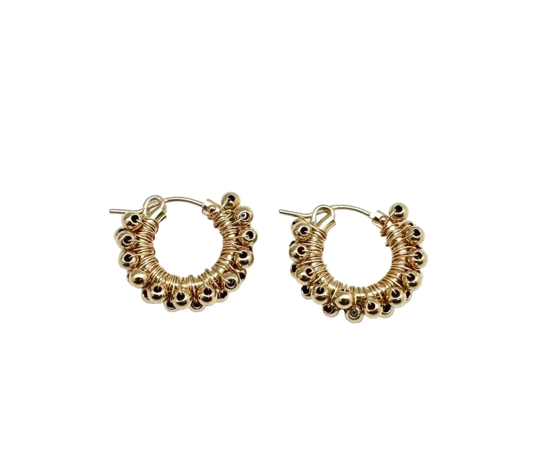Diddi Beaded Hoop Stone Gold Earrings In2Design 