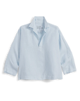 Gabi Popover Shirt Linen French Blue Tops - Blouses Frank & Eileen 