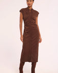 Maud Dress Faux Suede Brown