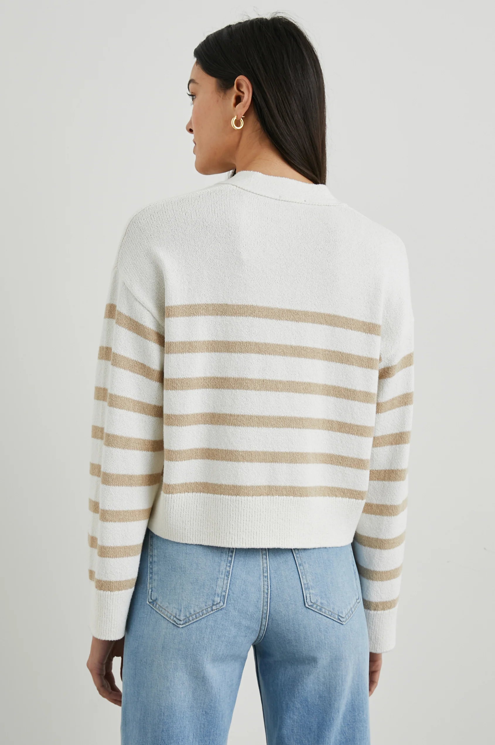 Geneva Sand Stripe Sweater - Cardigans Rails 