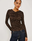 Georgina Top Cocoa Polka Dots Tops - Blouses Rails 