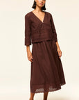 Arlet Top Brown Eyelet Tops - Blouses Misa 