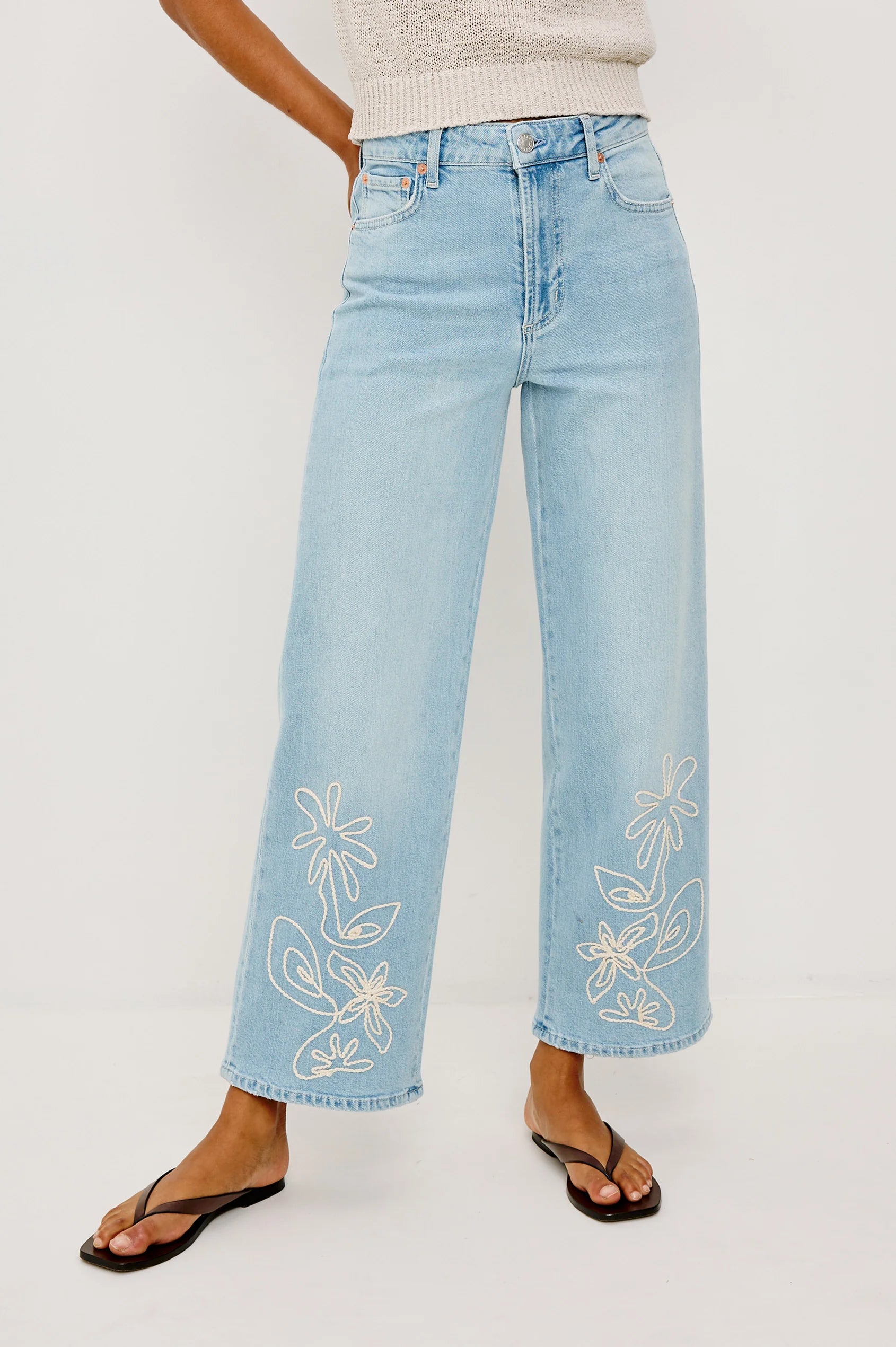 Getty Crop Wide Leg Lelani Embroidered