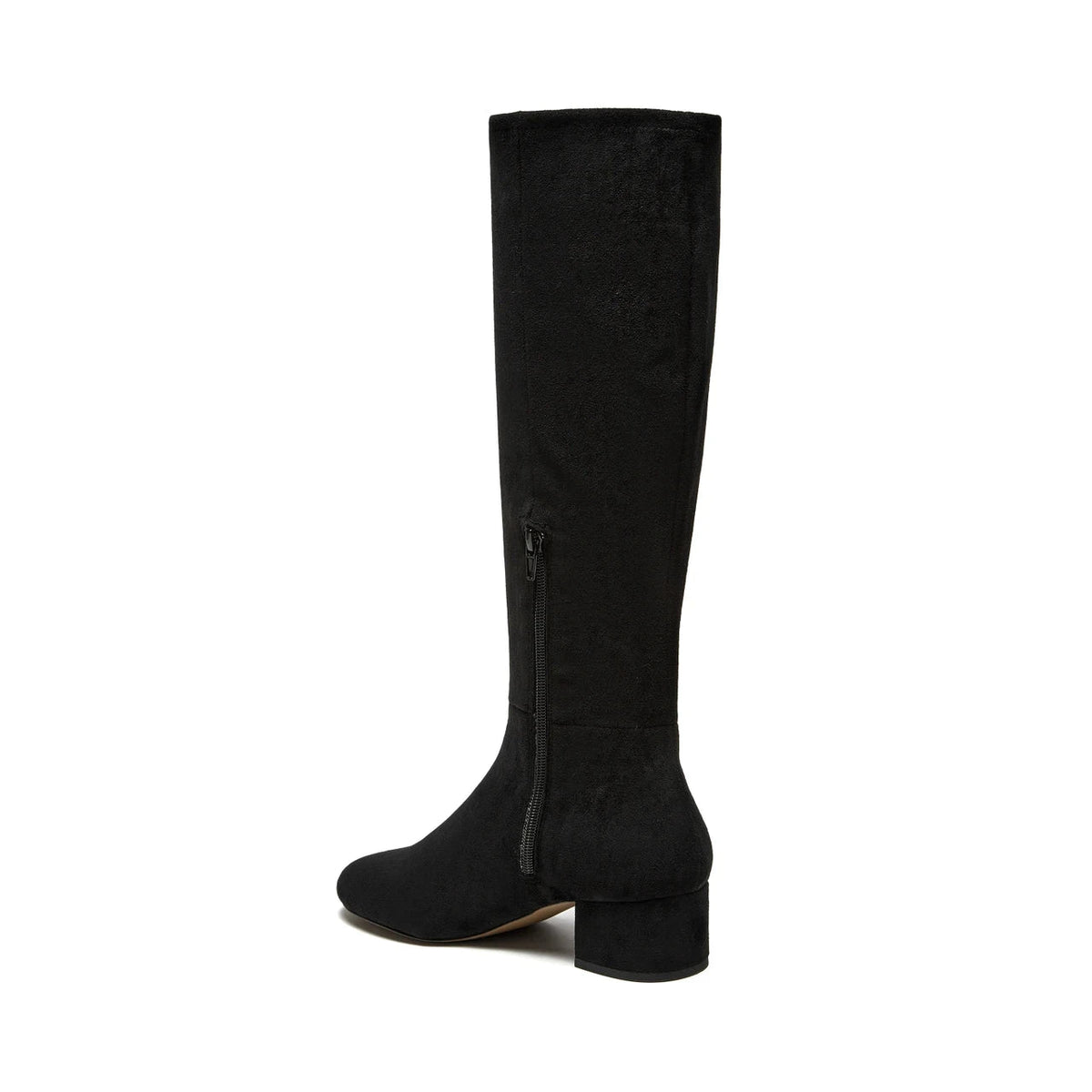 Gold Stretch Boot Black Suede Knee High Boots Silent D 