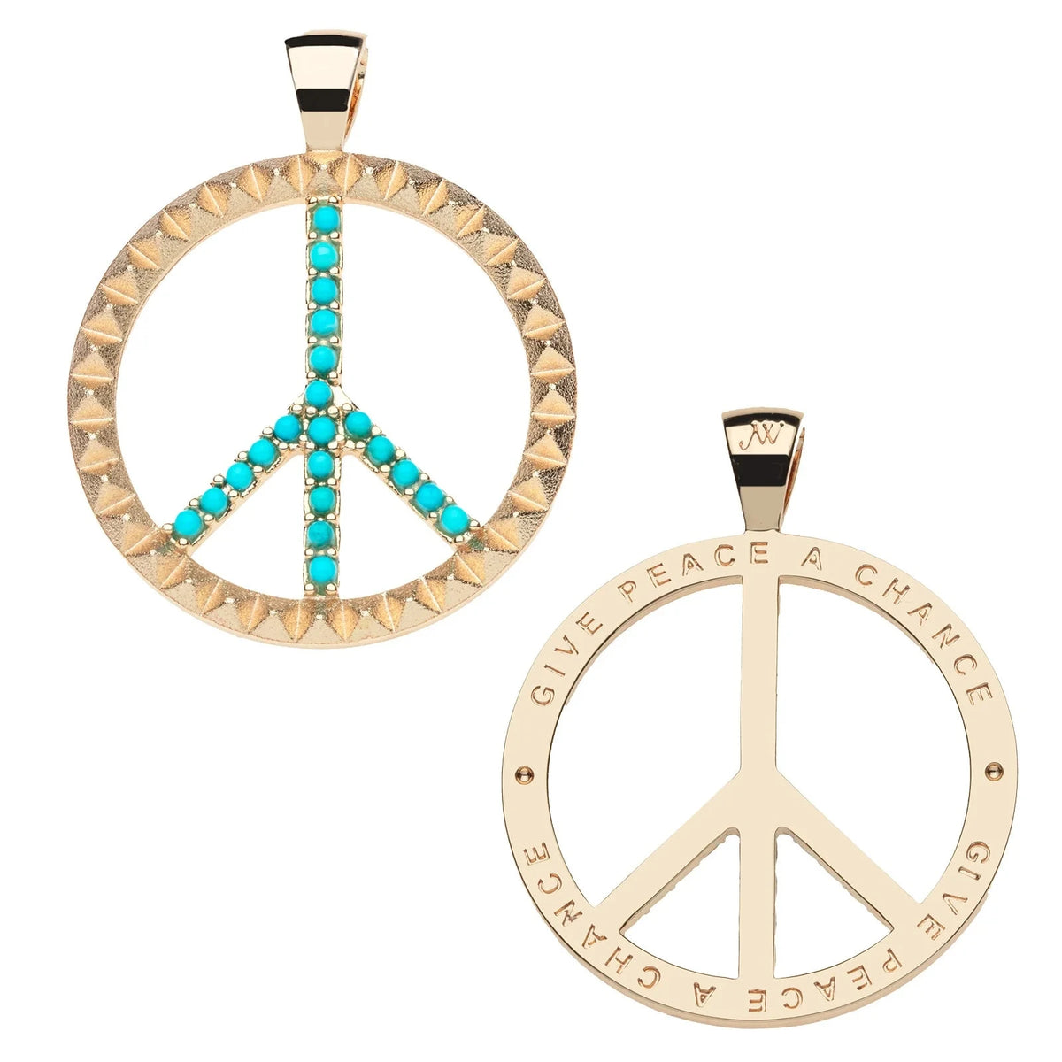 Give Peace a Chance Pendant 16-18" Classic Rolo Chain Necklaces Jane Win 
