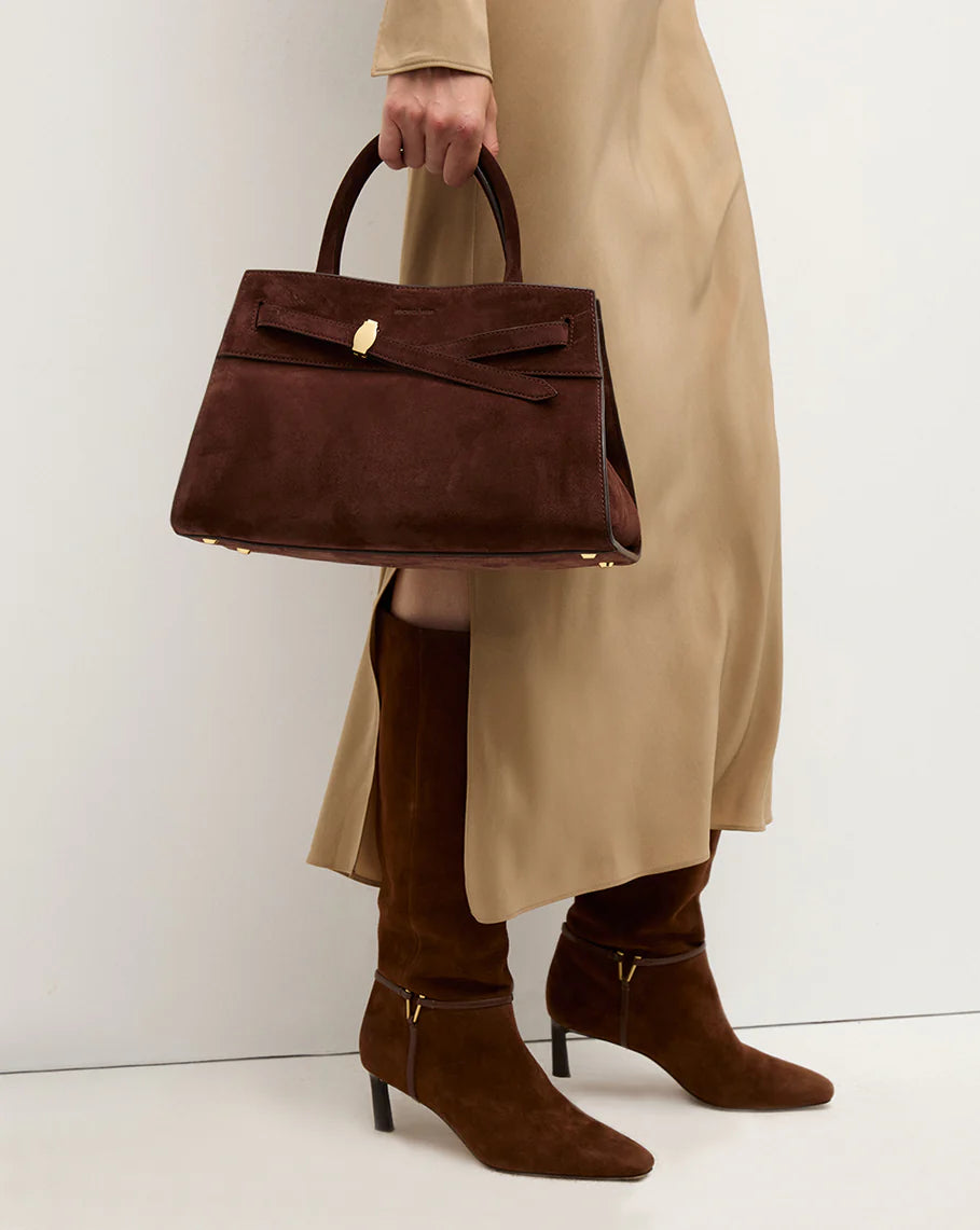 Suede Dash Bag Chestnut Tote & Satchel Veronica Beard 