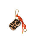 Leopard Zip Pouch Bag Charm Dark Acorn Multi Bag Charms Veronica Beard 