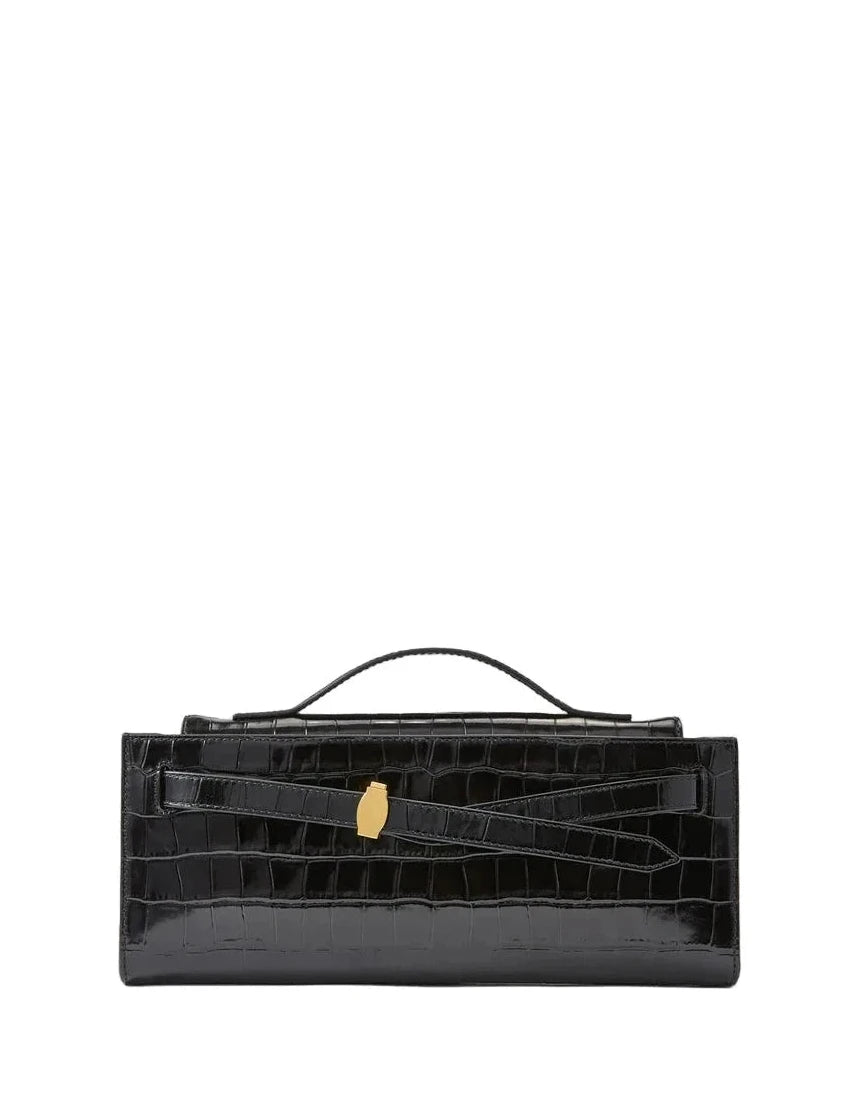 Dash Clutch Black Croc Embossed Clutch Veronica Beard 