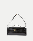 Dash Clutch Black Croc Embossed Clutch Veronica Beard 