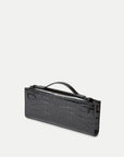 Dash Clutch Black Croc Embossed Clutch Veronica Beard 