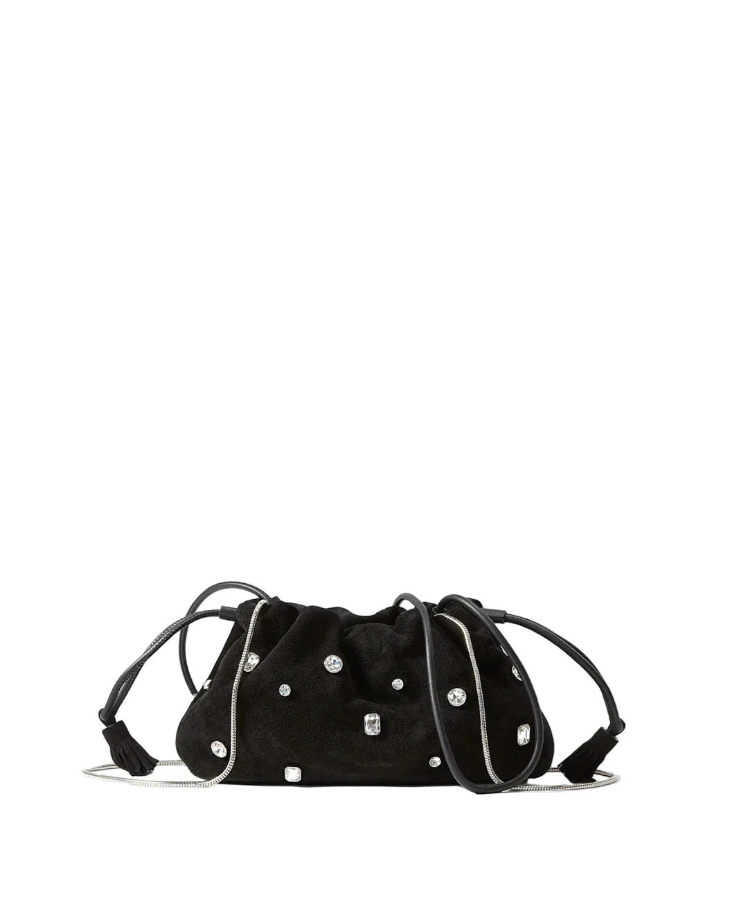 Small Crystal Embellished Stash Bag Black Clutch Veronica Beard 