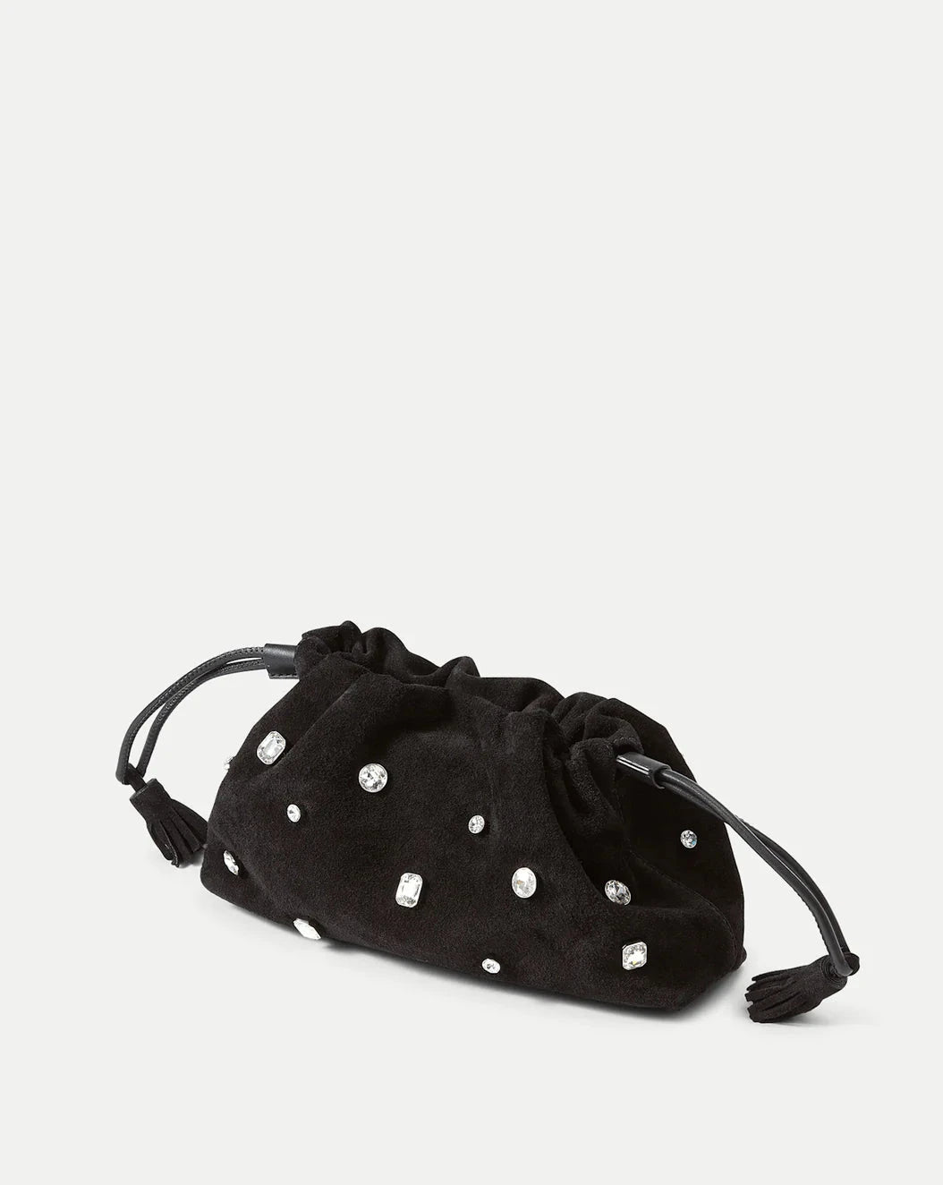 Small Crystal Embellished Stash Bag Black Clutch Veronica Beard 