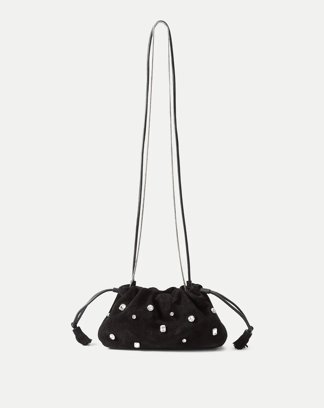 Small Crystal Embellished Stash Bag Black Clutch Veronica Beard 