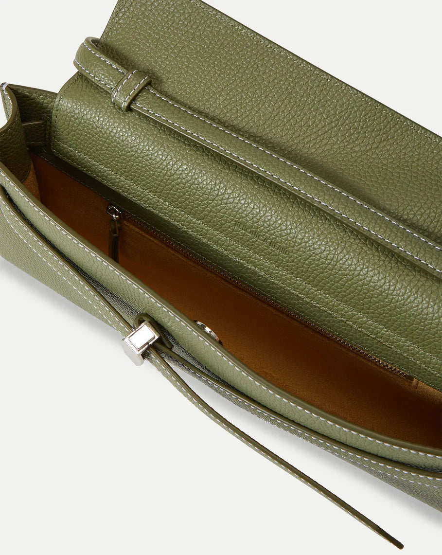 Dash Clutch Leather Stone Army Clutch Veronica Beard 