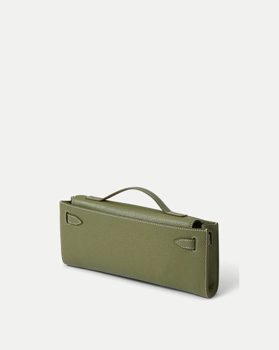 Dash Clutch Leather Stone Army Clutch Veronica Beard 